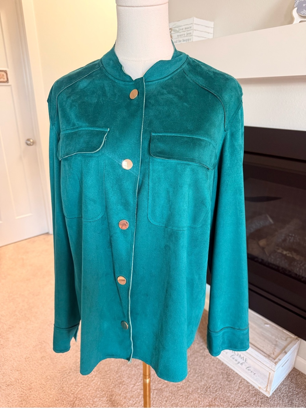 Chico's Suede Button-Front Jacket